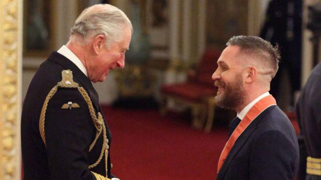 Tom Hardy made a CBE by Prince Charles