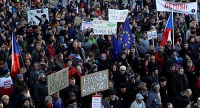 Protesters in Prague Call for PM Andrej Babis' Resignation
