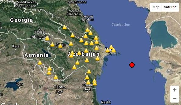 There was an earthquake in the Caspian Sea