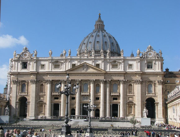 Vatican workers instal chimney on top of Sistine Chapel
