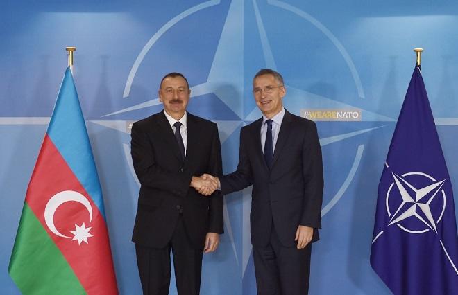 Aliyev with Barzani, Ogan and Stoltenberg -