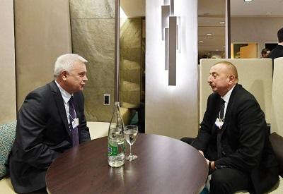 President Aliyev meets LUKOIL president in Davos