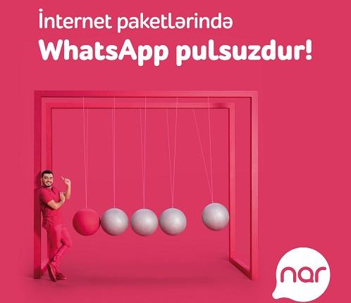 “Nar” abunəçiləri Votsapdan pulsuz istifadə edir