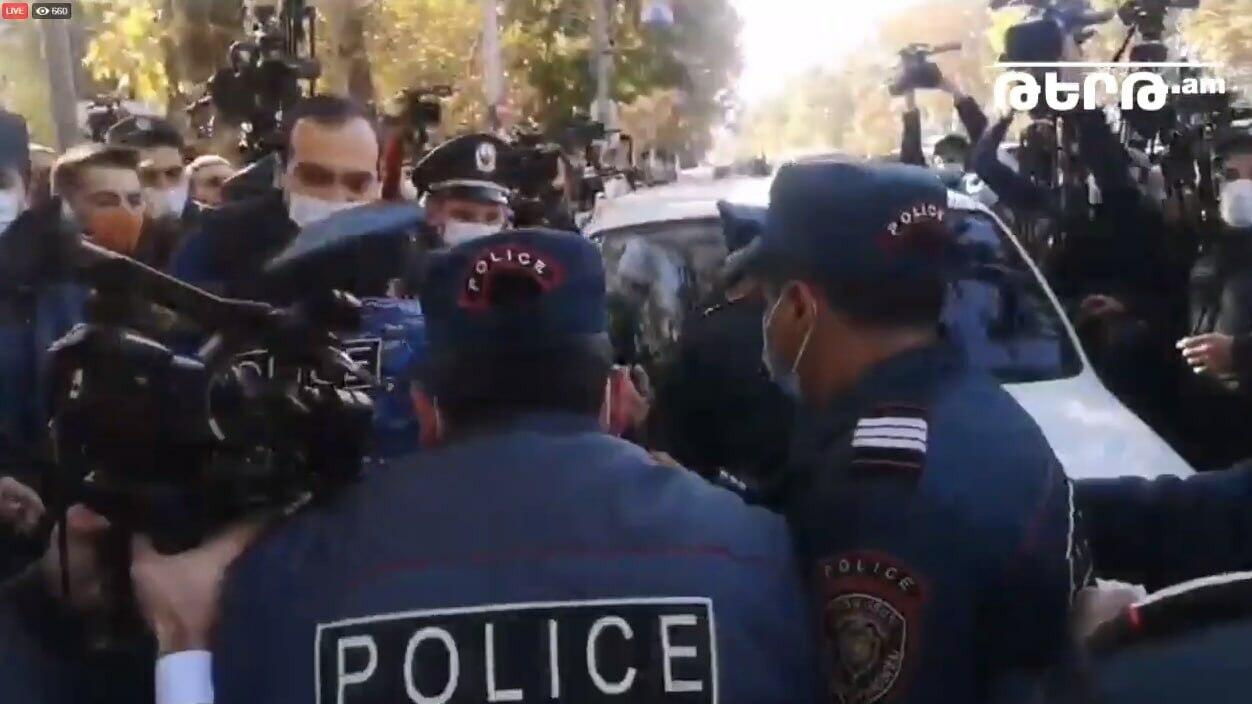 Clashes broke out between police and protesters in Yerevan