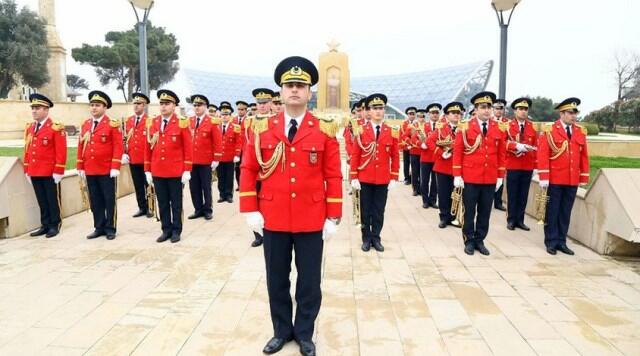 Bakıda hərbi orkestrlərin nümunəvi çıxışı - Foto