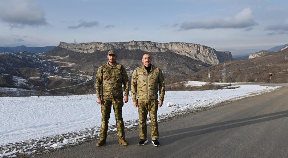 Prezident oğlu ilə Ağdama getdi