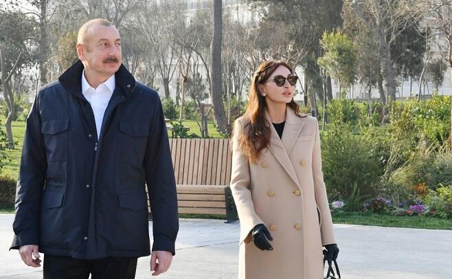 Ilham Aliyev and I Lady in Sheki