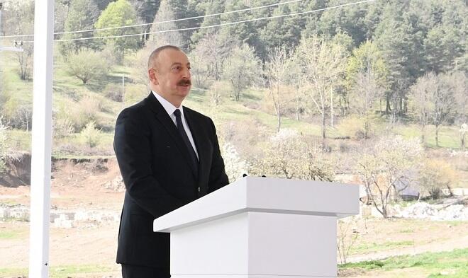 Ilham Aliyev in Agsu