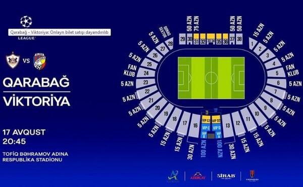"Qarabağ" - "Viktoriya": Onlayn bilet satışı dayandırıldı