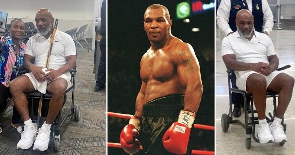 Mike Tyson in a wheelchair -