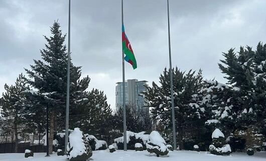 Azerbaijani flags were lowered to half-mast -