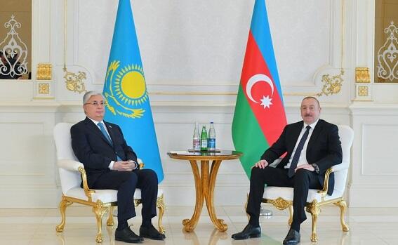 The meeting between Aliyev and Tokayev began