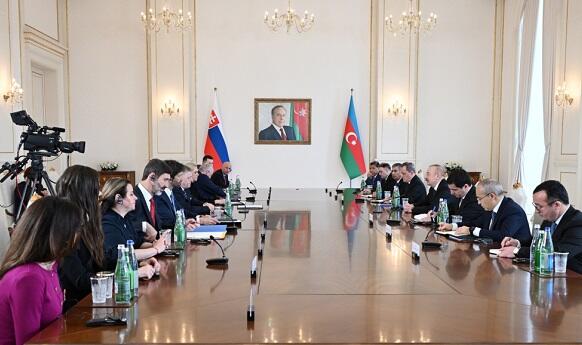 دیدار رئیس جمهور آذربایجان با نخست وزیر اسلواکی