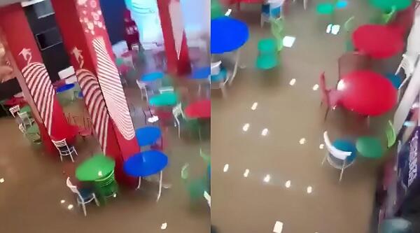 Bakıda bu universitetin yeməkxanasını su basdı - Video