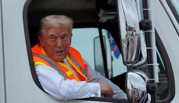 Trump drives garbage truck after Biden's comments