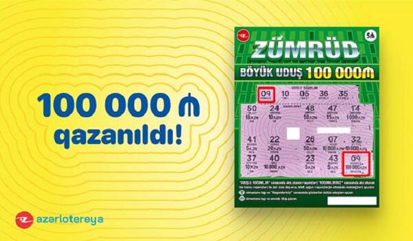 “Zümrüd” ani lotereyasında böyük uduş – 100 000 qazanıldı!