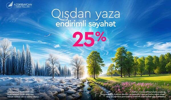 AZAL-dan bütün istiqamətlərə 25% endirim kampaniyası