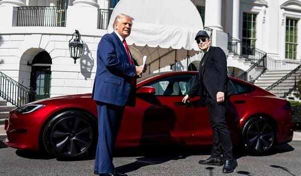 Trump purchases a new Tesla to show support for Elon Musk -