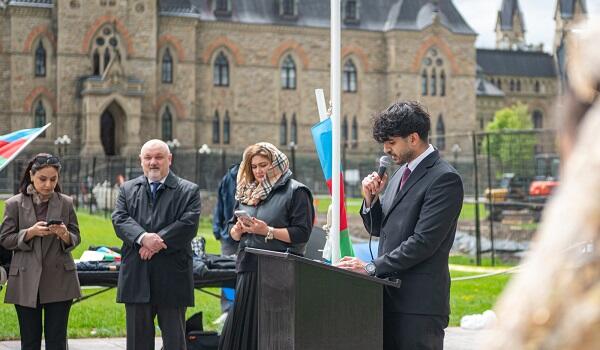 پرچم آذربایجان در مقابل پارلمان کانادا برافراشته شد