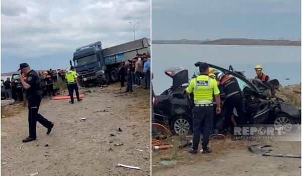 Bakıda dəhşətli qəza: 3 ölü, 1 yaralı - Video