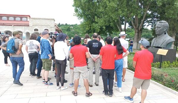 International travelers visit Shusha city -