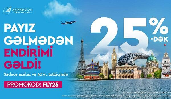 AZAL-la sərfəli uçuşlar: 25%-dək endirimlə səyahət edin!