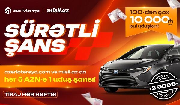 “Azərlotereya” ilə “Toyota Corolla” və pul mükafatları qazan!